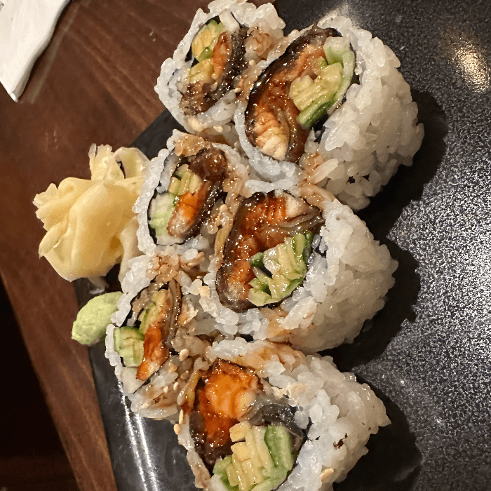 Eel and Cucumber Roll.