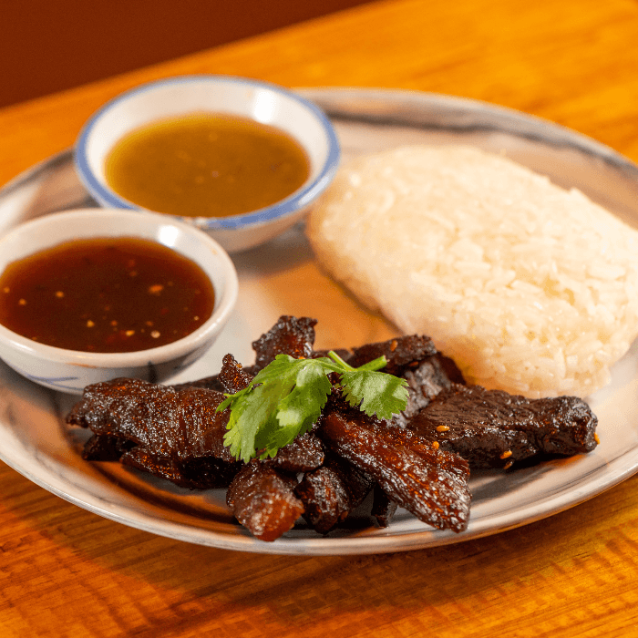 Beef Jerky with Sticky Rice