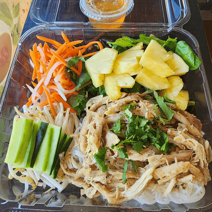 Shredded Rotisserie Chicken Bánh Mì Bowl (Gluten Free).