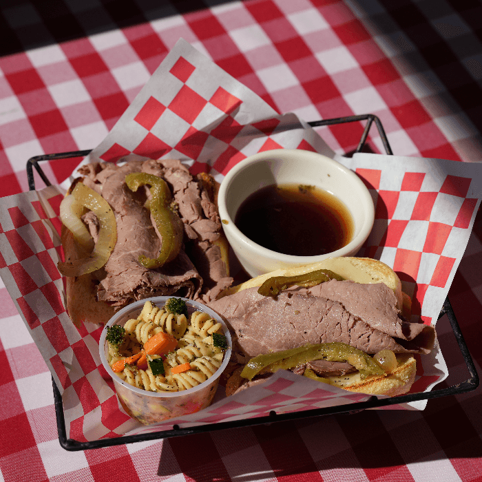 Hot Italian Beef Sandwich.