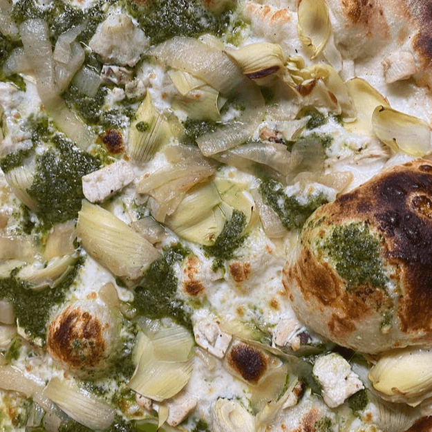 Pesto Chicken Pizza.