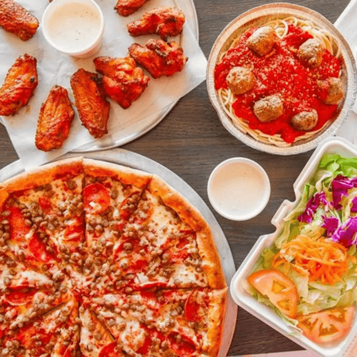 Wings, Pasta & Pizza (4)