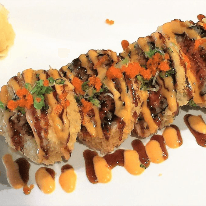 Crispy Spicy Salmon Roll.