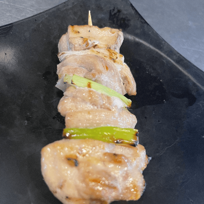Chicken and Green Onion Skewer.