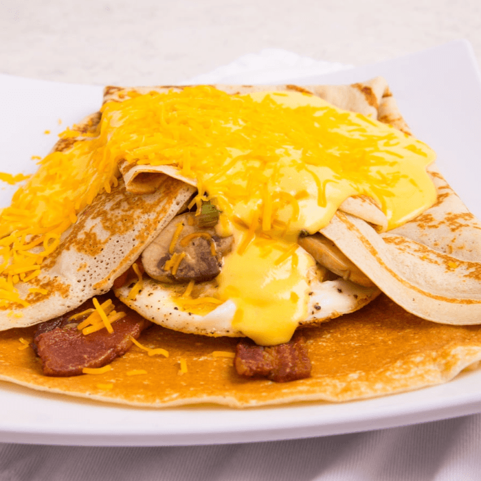 Two Meat Breakfast Crepe With 2 Eggs