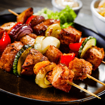 BBQ Pork Kabob with Toston