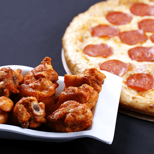 Large 24" Super Jumbo Pie & 10 Hot Wings with 2 Liter