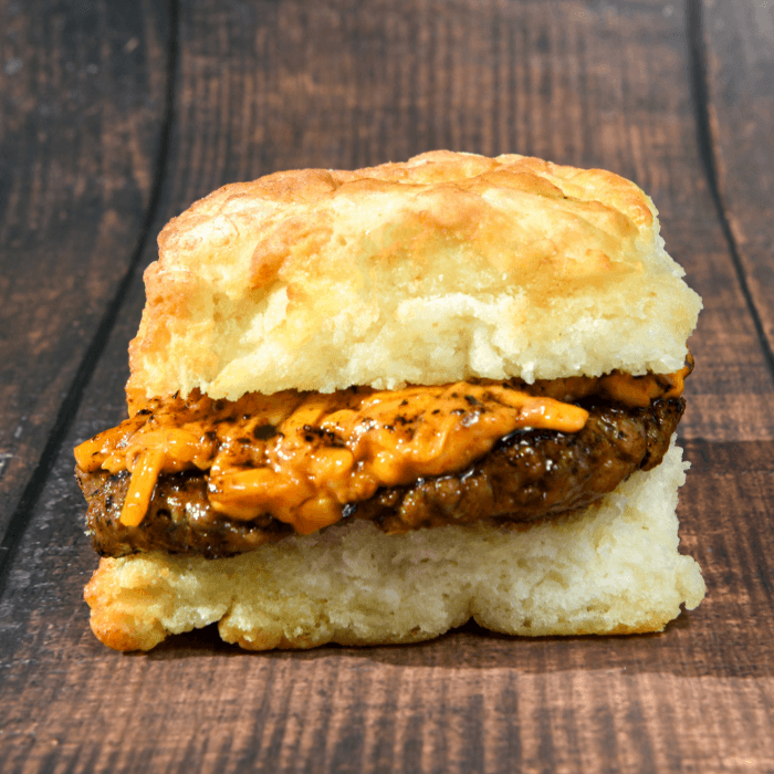 Chipotle Pimento Cheese and Sausage Biscuit