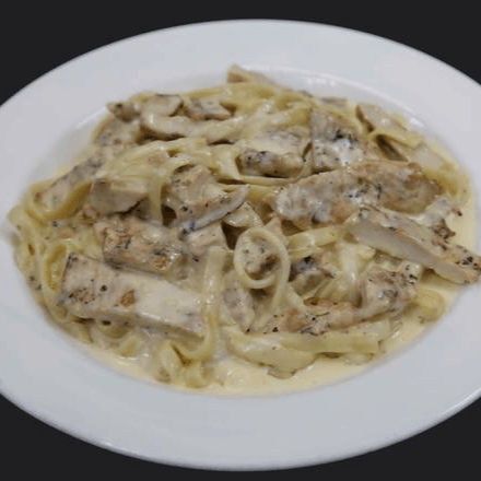 Fettuccine Alfredo with Grilled or Breaded Chicken.