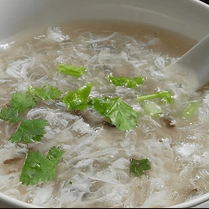 Minced Beef and Egg Drop Soup 西湖牛肉羹.