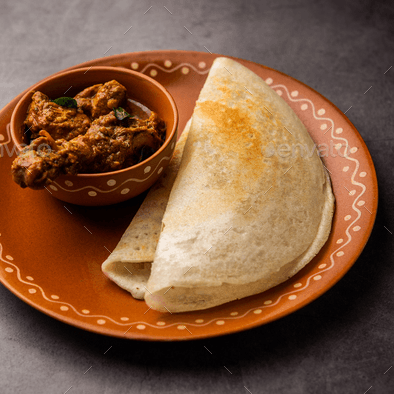 Dosa with Chicken Curry