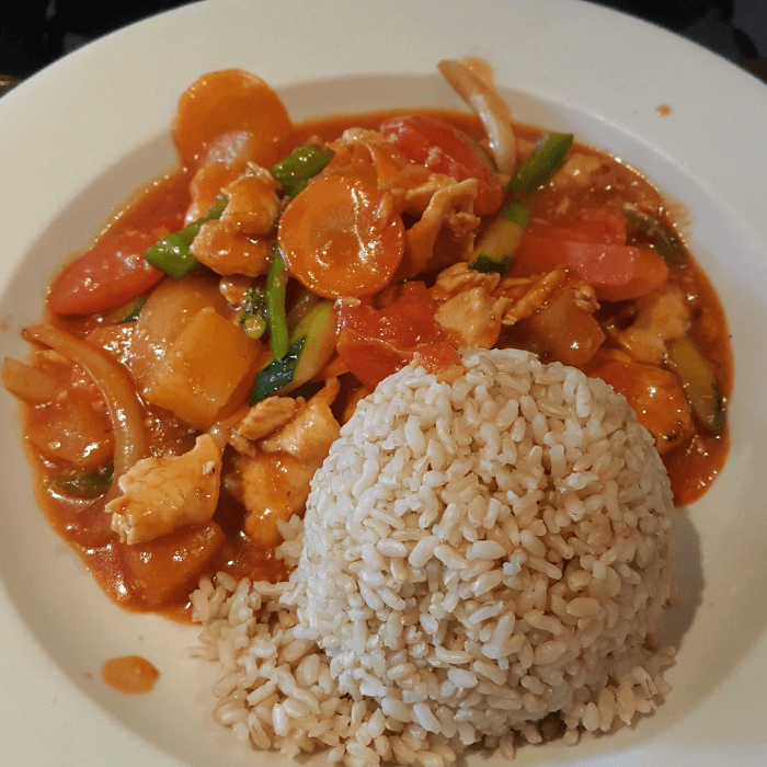 Sweet and Sour Sauce Entree.