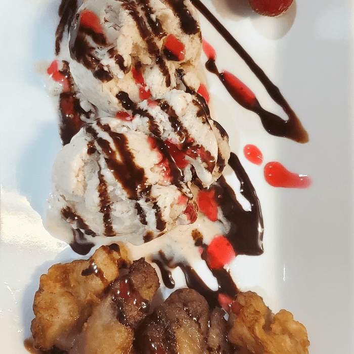 Fried Banana with Ice Cream.