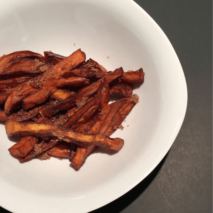Sweet Potato Fries with Butter and Brown Sugar