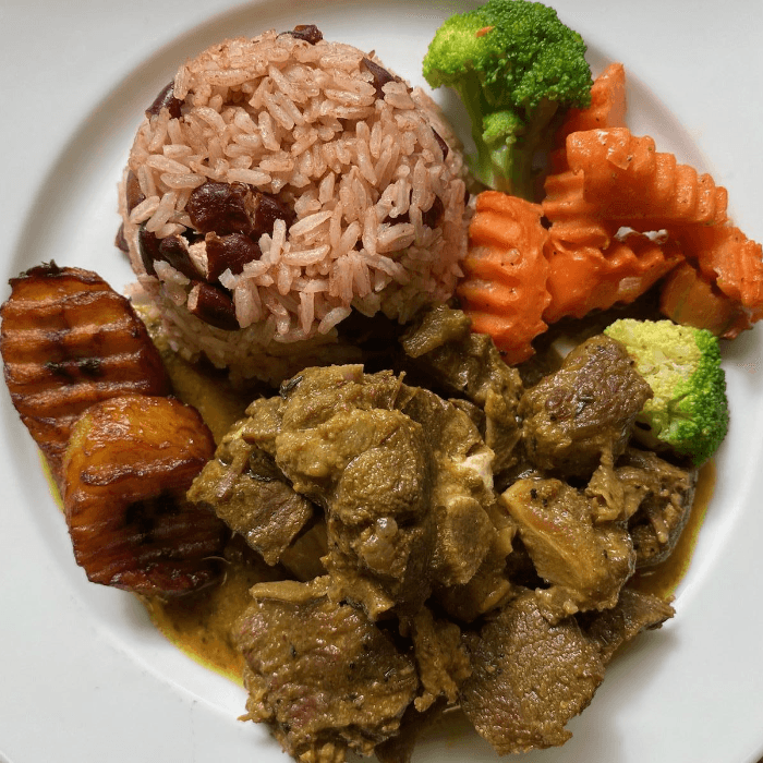 Curry Goat Meal.