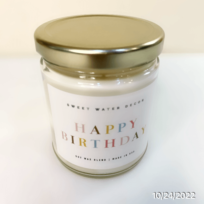 Sweet Water Decor Soy Candle--Happy Birthday