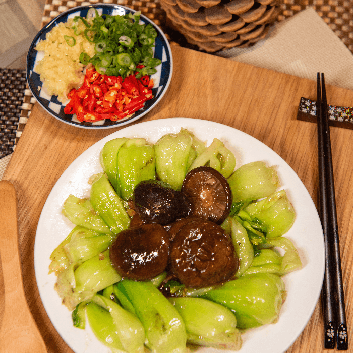 1. Black Mushroom with Chinese Vegetables