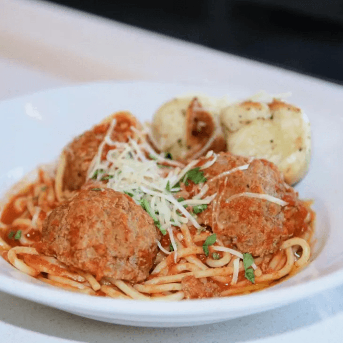 Spaghetti & Sal's Meatballs Pasta.