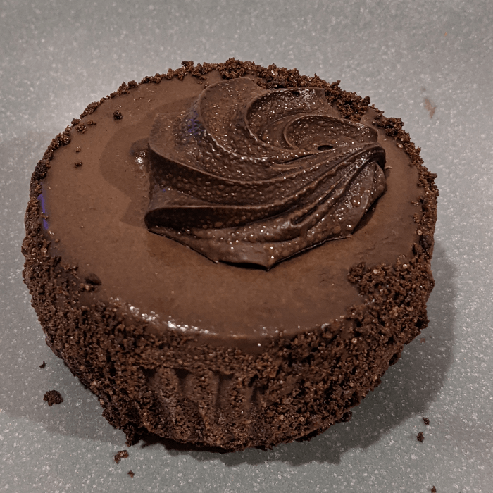 Individual Chocolate Velvet Cheesecake.