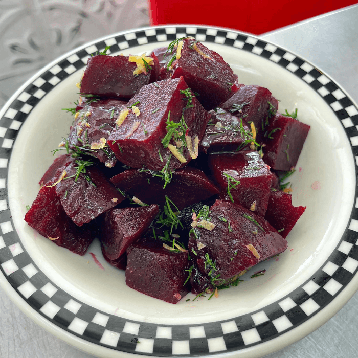 Roasted beets w/ dill & lemon dressing