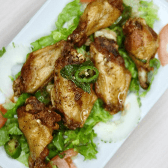 Double Deep-fried Wings Tossed with Jalapeños