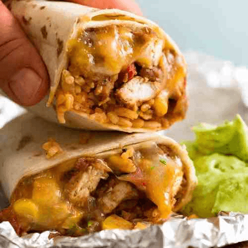 Pollo Enchilado / Spiced Chicken Burrito