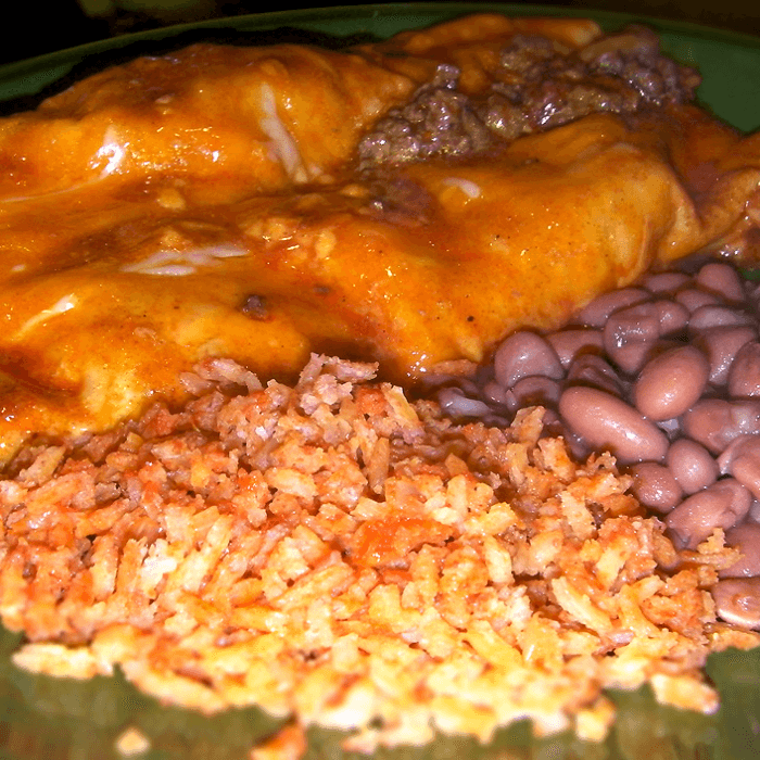 Enchilada, Rice & Beans