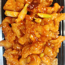 Sweet and Pungent Chicken.