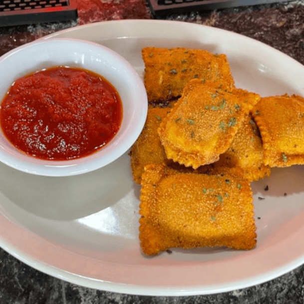 Homemade Toasted Meat Ravioli with Marinara Sauce