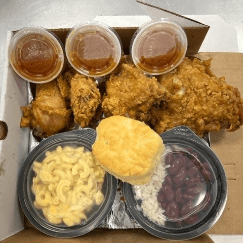 Breast, Wing, Leg and Thigh Dinner.