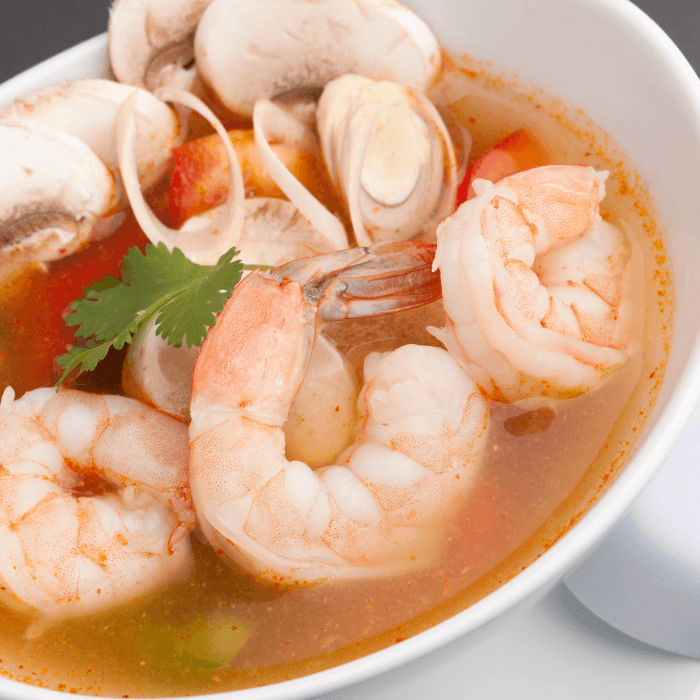 Tom Yum Goong (Spicy & Sour Soup).