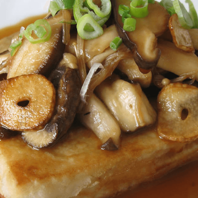Tofu Steak with Assorted Mushrooms