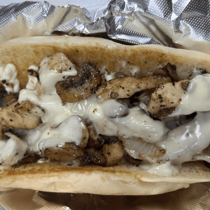 Chicken Mushroom Melt Sandwich.