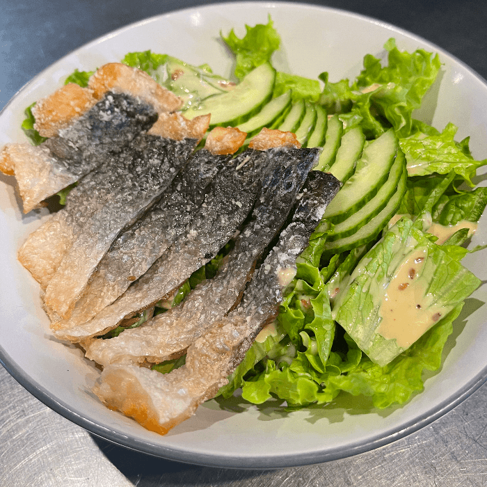 Salmon Skin Salad.