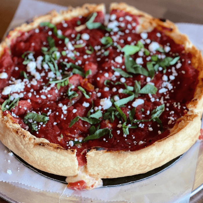 The Classic Deep Dish Pizza (Large 12" (8 Slices))