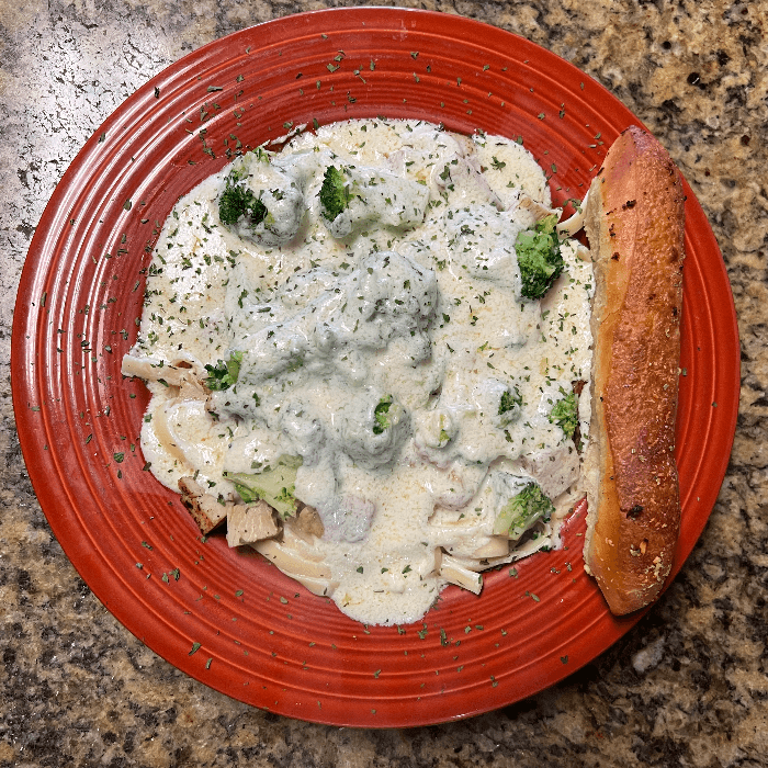 Chicken & Broccoli Alfredo.