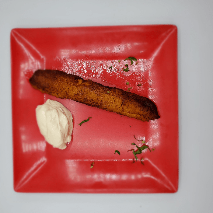 Platano, Crema y Frijol/Sweet Plantains w/beans and cream