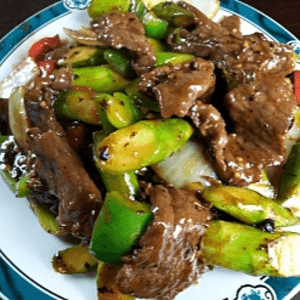Asparagus with Beef Black Bean Sauce.