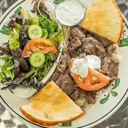 Beef & Lamb Gyro Plate.