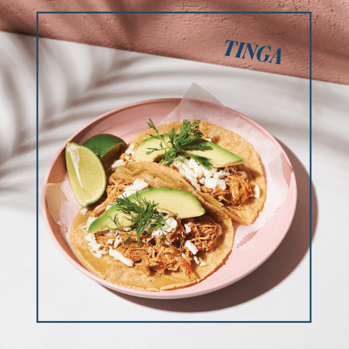 Chicken Tinga . 2 Tacos