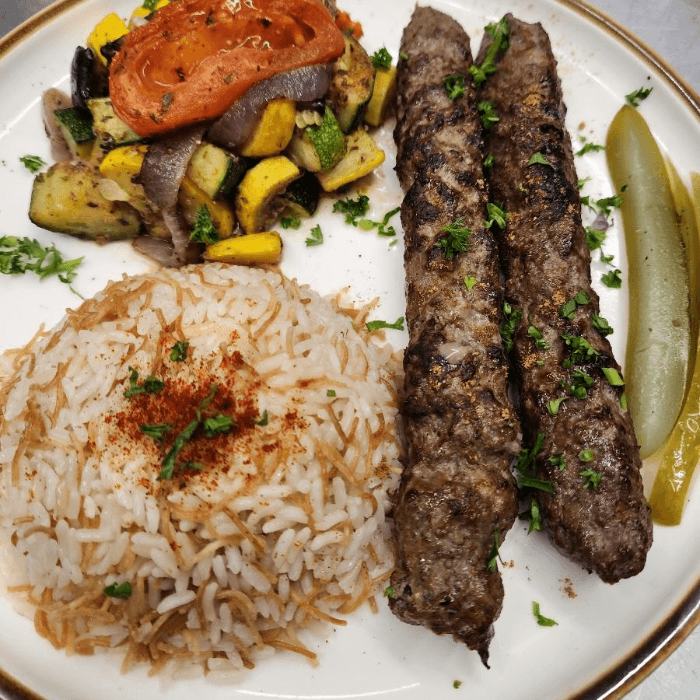 Kafta Kebab Platter.