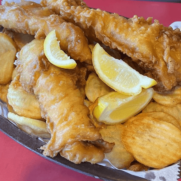 MAHI Basket with fries and slaw