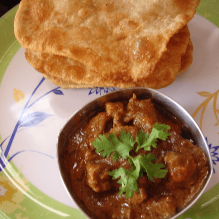  Poori and Mutton Curry