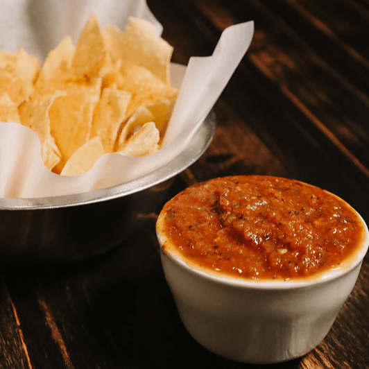 Chips with Roasted Poblano Salsa