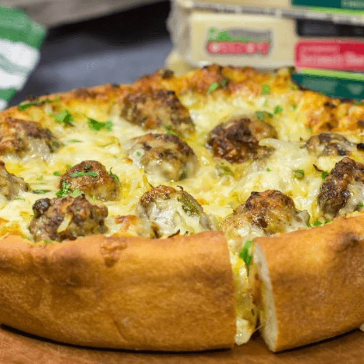 Deep Dish Meatball Pizza (10" Medium)
