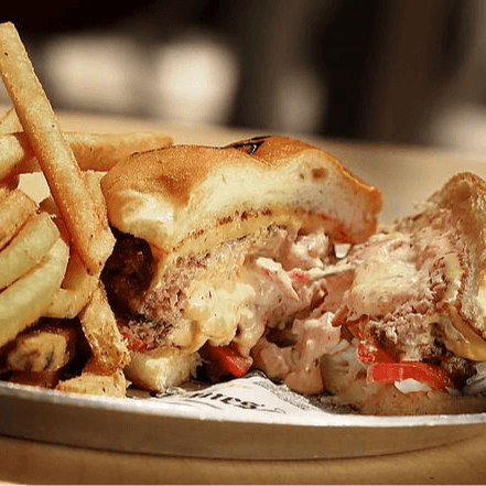 Inside-out Juicy Lucy Burger