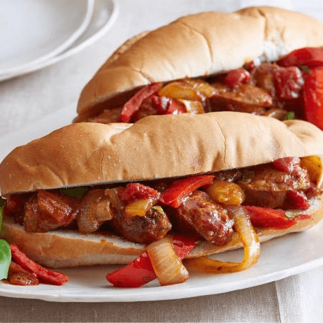 Sausage , Peppers & Onions Sandwich
