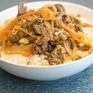 Korean BBQ Bulgogi Rice Bowl.