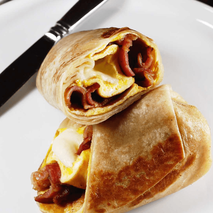 Grilled Bacon and Egg Burrito
