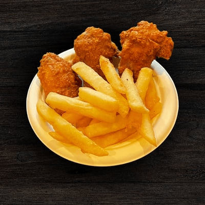 Chicken Wings & Fries.